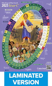 Laminated - The Year of Our Lord 2025 - Classroom Liturgical Calendar (Bilingual)