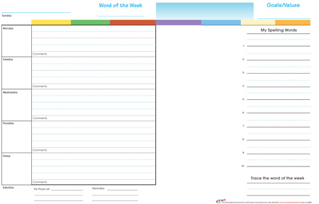 Primary Laminated Wipe-Off Assignment Wall Chart