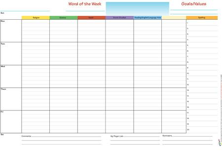 Elementary Laminated Wipe-Off Assignment Wall Chart