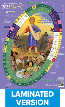 Laminated - The Year of Our Lord 2024 - Classroom Liturgical Calendar (Bilingual)